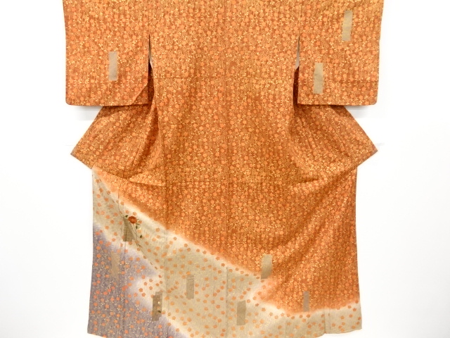 枝垂れ花に椿・短冊模様刺繍訪問着